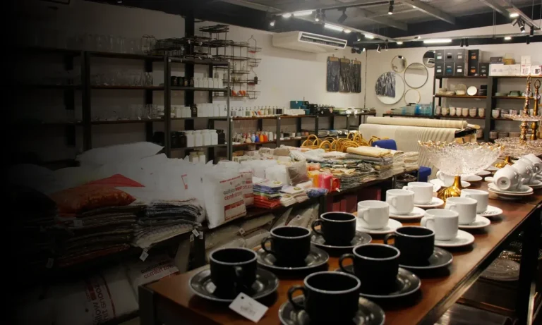 Homeware and gift displays inside House of Gifts.