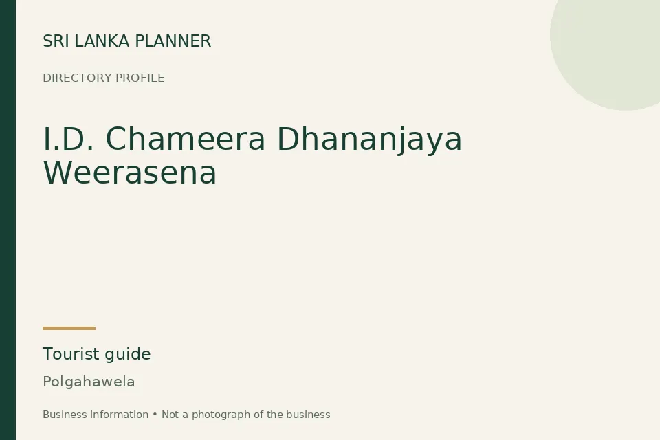 Directory cover for I.D. Chameera Dhananjaya Weerasena in Polgahawela, Sri Lanka