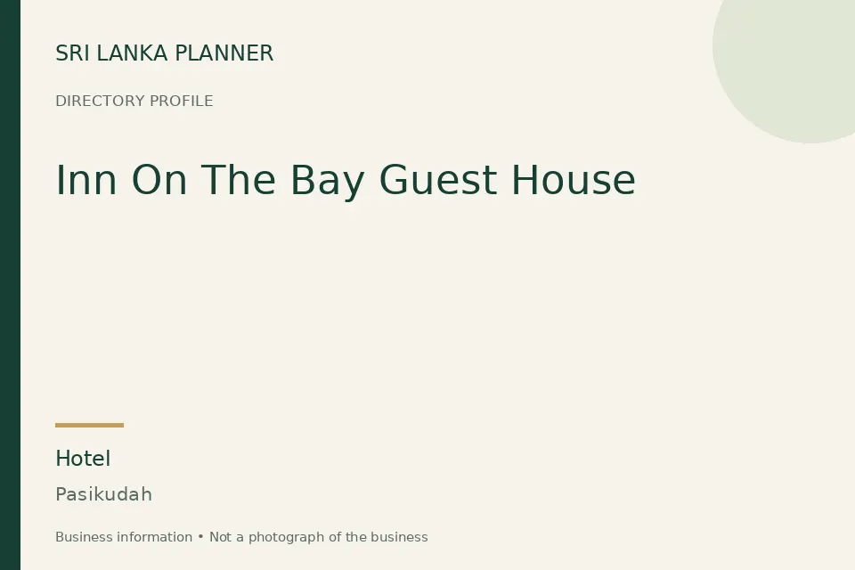 Directory cover for Inn On The Bay Guest House in Pasikudah, Sri Lanka