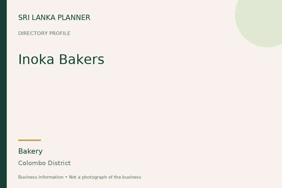 Directory cover for Inoka Bakers in Colombo District, Sri Lanka