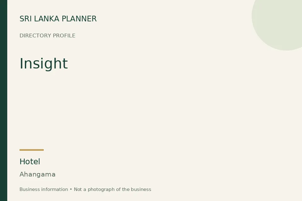 Directory cover for Insight in Ahangama, Sri Lanka