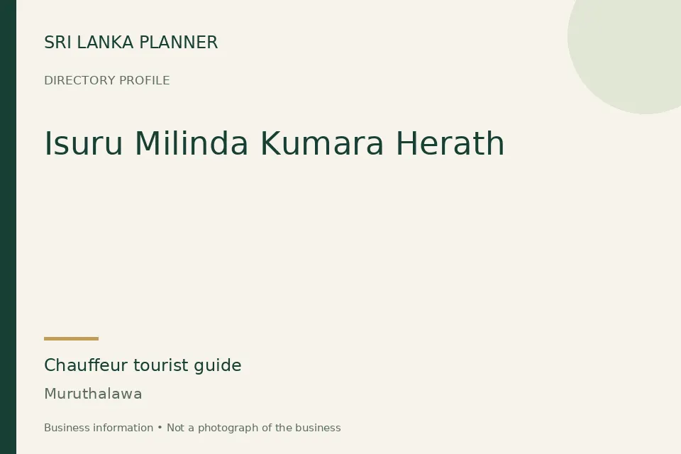 Directory cover for Isuru Milinda Kumara Herath in Muruthalawa, Sri Lanka