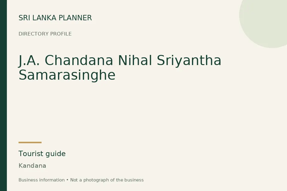 Directory cover for J.A. Chandana Nihal Sriyantha Samarasinghe in Kandana, Sri Lanka