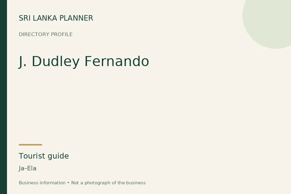 Directory cover for J. Dudley Fernando in Ja-Ela, Sri Lanka