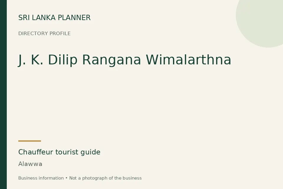 Directory cover for J. K. Dilip Rangana Wimalarthna in Alawwa, Sri Lanka