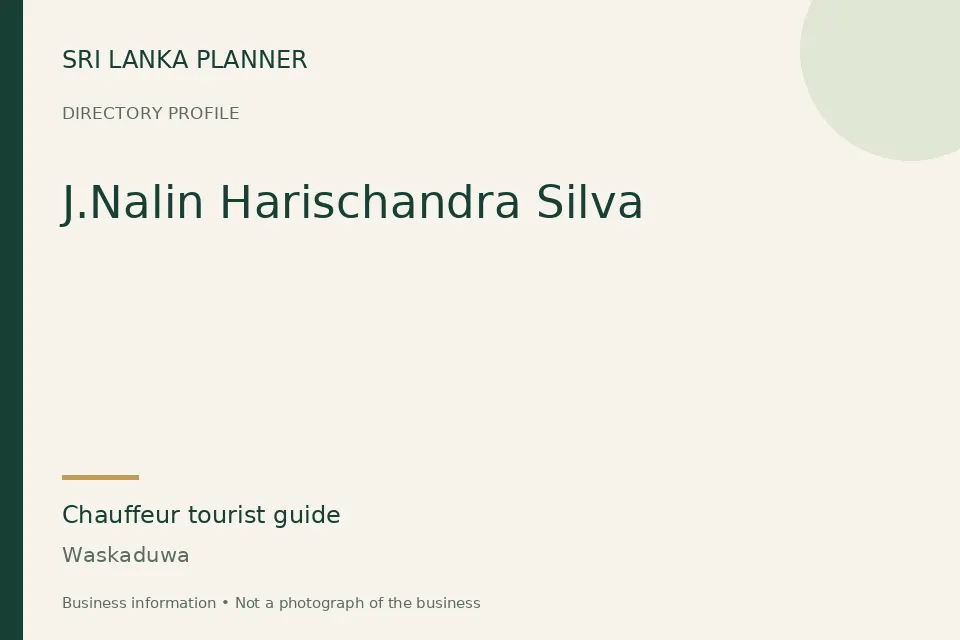 Directory cover for J.Nalin Harischandra Silva in Waskaduwa, Sri Lanka