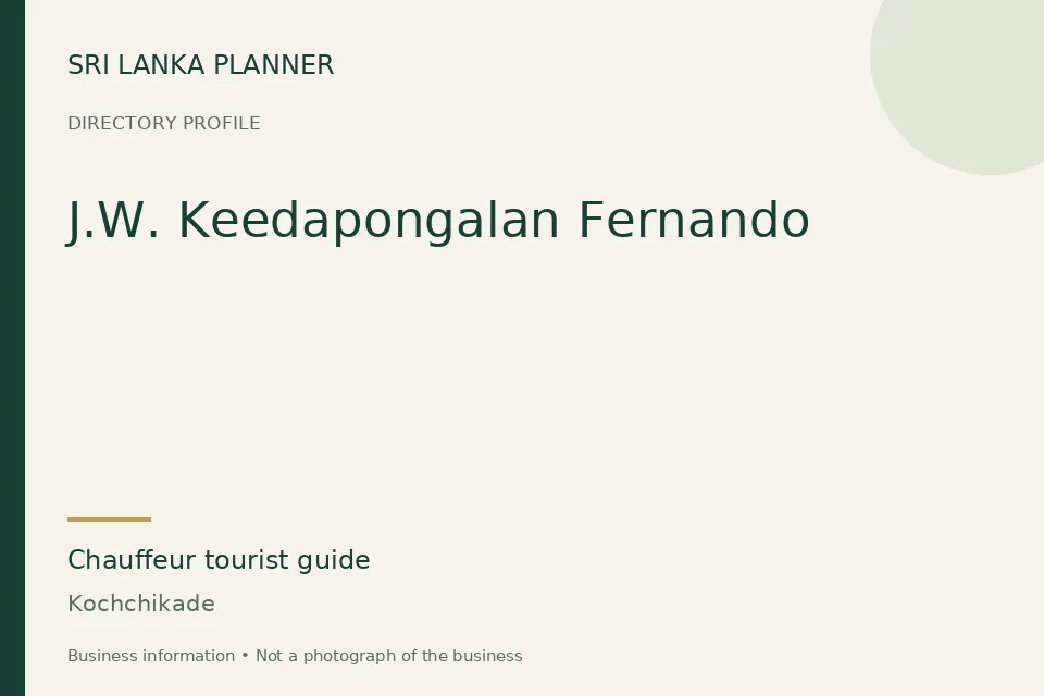 Directory cover for J.W. Keedapongalan Fernando in Kochchikade, Sri Lanka