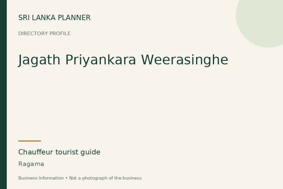 Directory cover for Jagath Priyankara Weerasinghe in Ragama, Sri Lanka