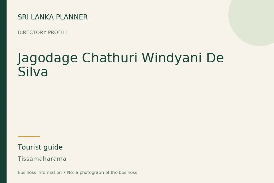 Directory cover for Jagodage Chathuri Windyani De Silva in Tissamaharama, Sri Lanka
