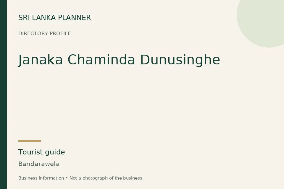 Directory cover for Janaka Chaminda Dunusinghe in Bandarawela, Sri Lanka