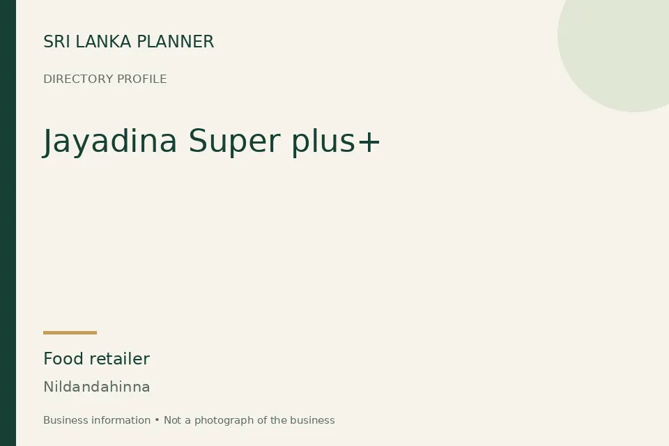 Directory cover for Jayadina Super plus+ in Nildandahinna, Sri Lanka