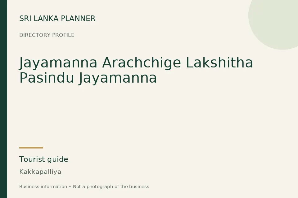 Directory cover for Jayamanna Arachchige Lakshitha Pasindu Jayamanna in Kakkapalliya, Sri Lanka