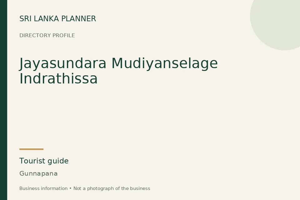 Directory cover for Jayasundara Mudiyanselage Indrathissa in Gunnapana, Sri Lanka