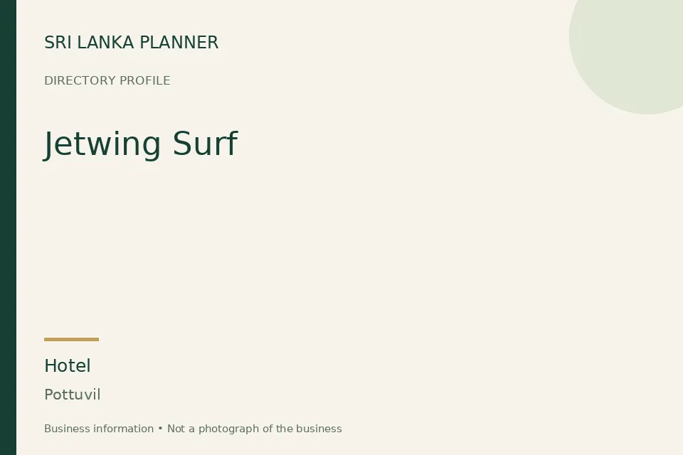 Directory cover for Jetwing Surf in Pottuvil, Sri Lanka
