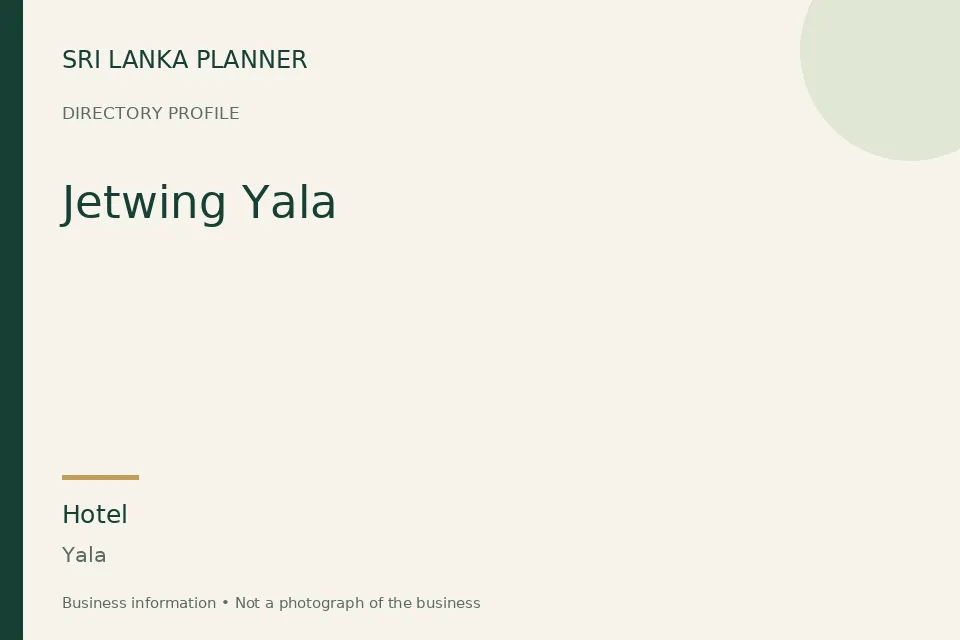 Directory cover for Jetwing Yala in Yala, Sri Lanka