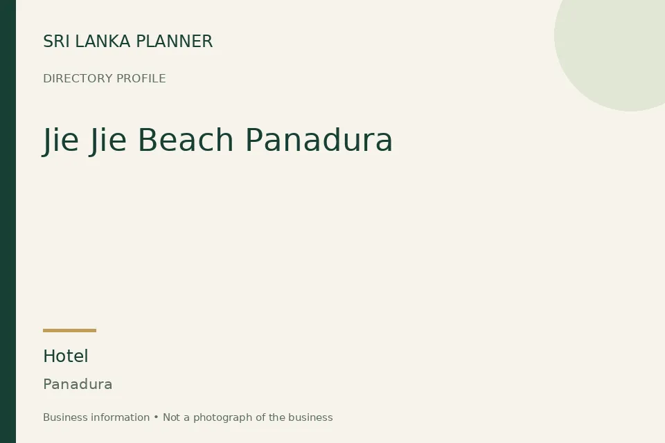 Directory cover for Jie Jie Beach Panadura in Panadura, Sri Lanka
