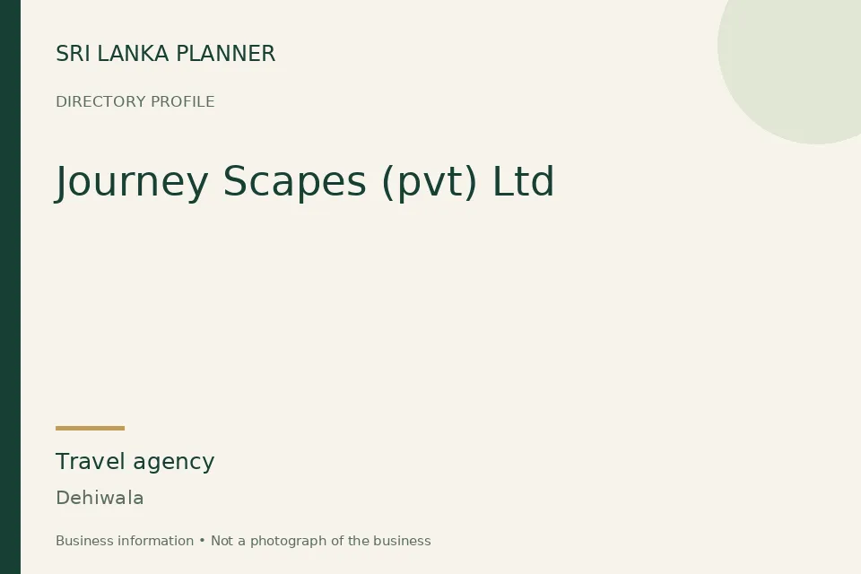Directory cover for Journey Scapes (pvt) Ltd in Dehiwala, Sri Lanka
