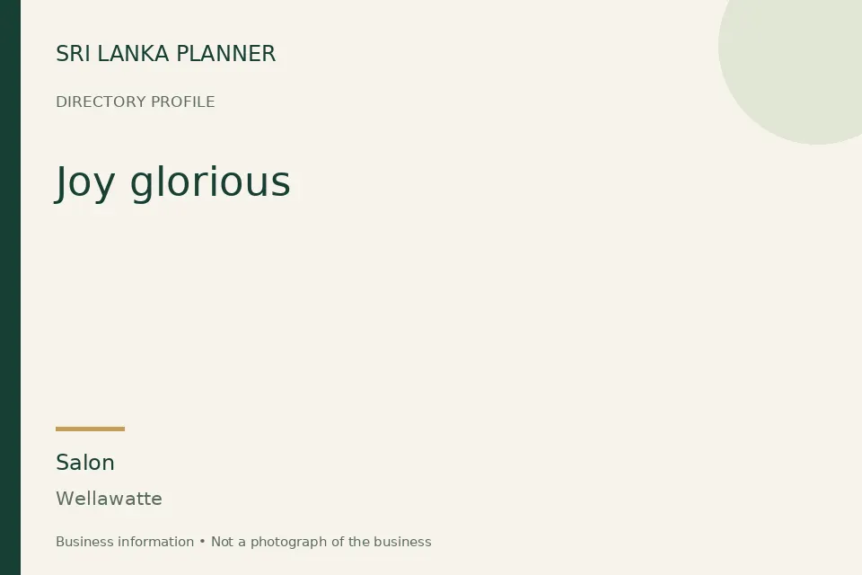 Directory cover for Joy glorious in Wellawatte, Sri Lanka