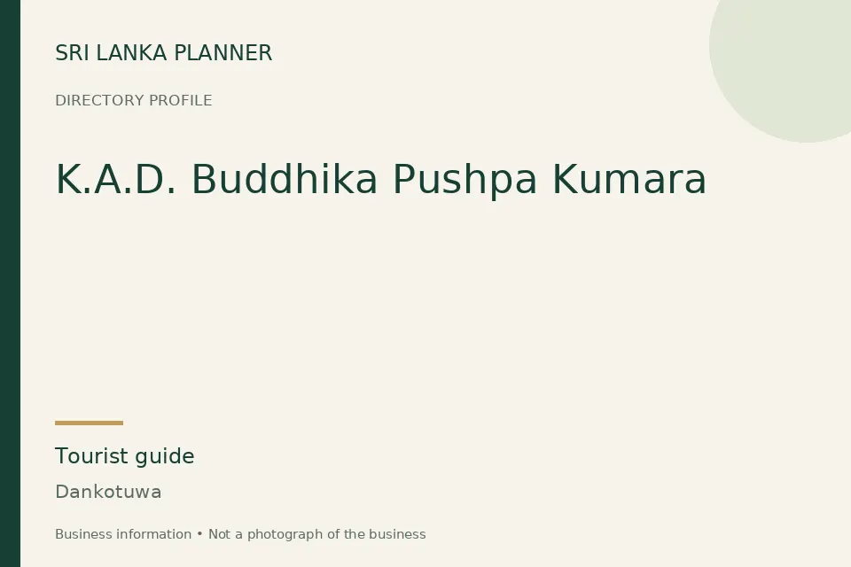 Directory cover for K.A.D. Buddhika Pushpa Kumara in Dankotuwa, Sri Lanka