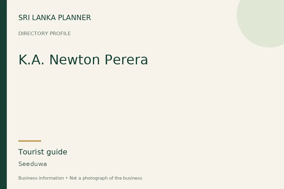 Directory cover for K.A. Newton Perera in Seeduwa, Sri Lanka