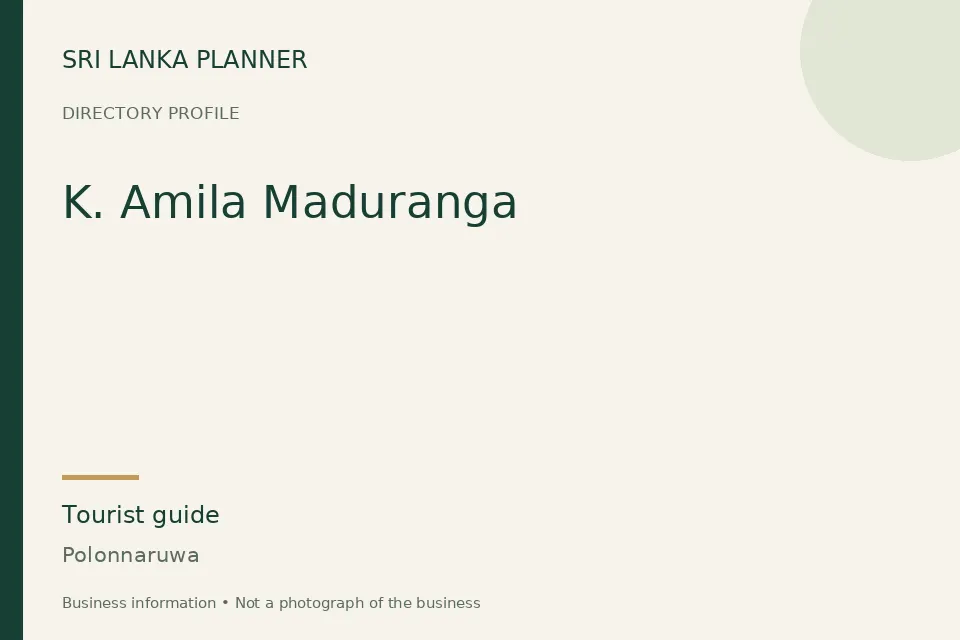 Directory cover for K. Amila Maduranga in Polonnaruwa, Sri Lanka