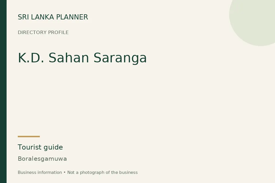 Directory cover for K.D. Sahan Saranga in Boralesgamuwa, Sri Lanka