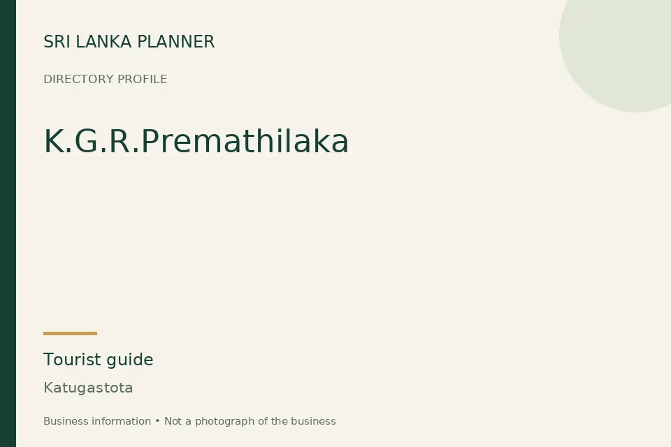 Directory cover for K.G.R.Premathilaka in Katugastota, Sri Lanka