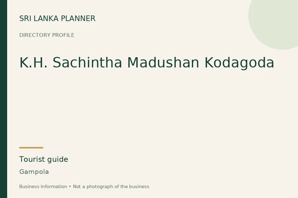 Directory cover for K.H. Sachintha Madushan Kodagoda in Gampola, Sri Lanka