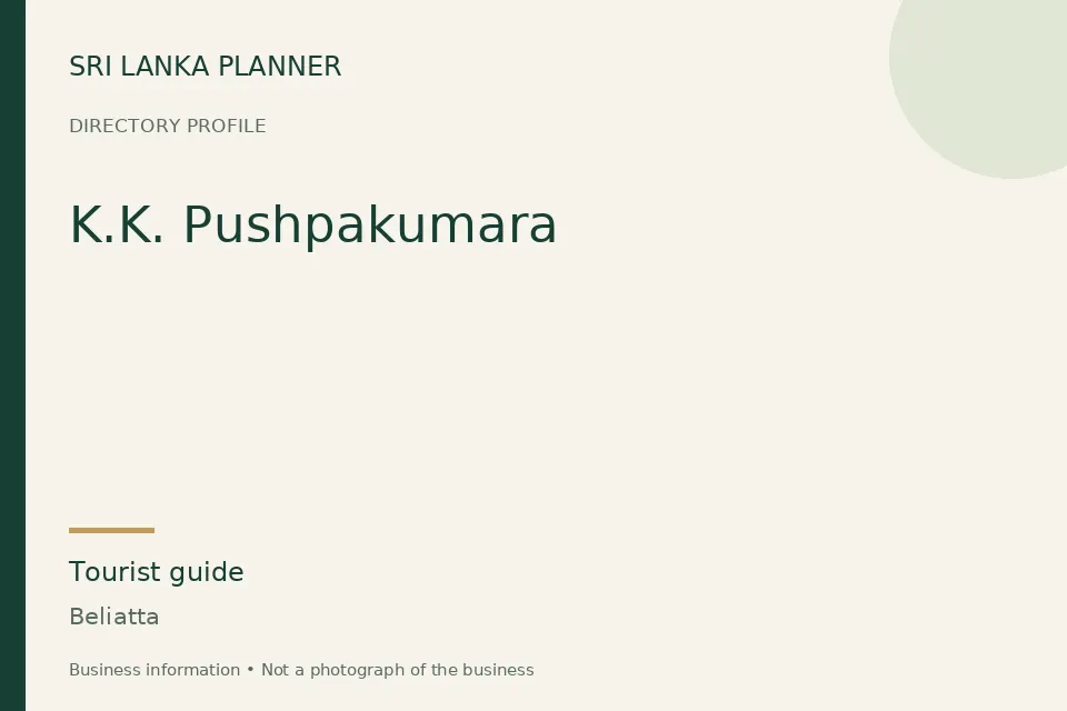 Directory cover for K.K. Pushpakumara in Beliatta, Sri Lanka