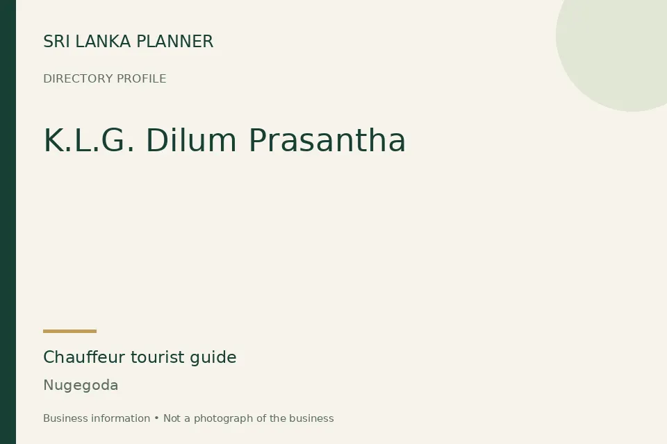 Directory cover for K.L.G. Dilum Prasantha in Nugegoda, Sri Lanka