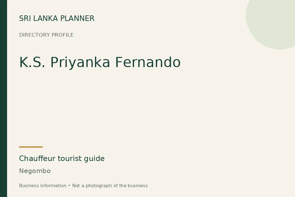 Directory cover for K.S. Priyanka Fernando in Negombo, Sri Lanka