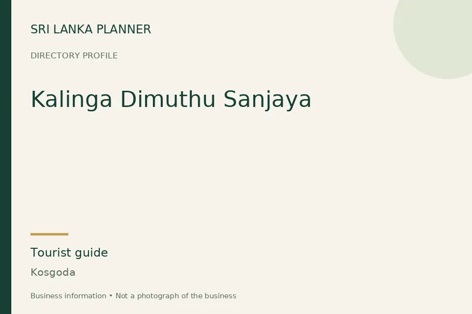 Directory cover for Kalinga Dimuthu Sanjaya in Kosgoda, Sri Lanka