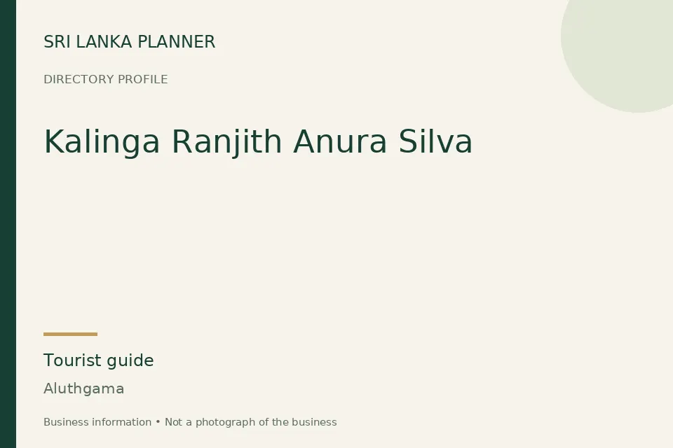 Directory cover for Kalinga Ranjith Anura Silva in Aluthgama, Sri Lanka