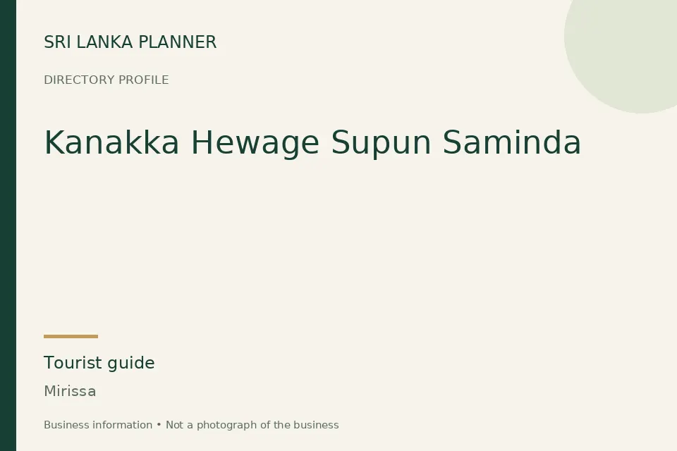 Directory cover for Kanakka Hewage Supun Saminda in Mirissa, Sri Lanka