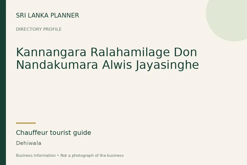 Directory cover for Kannangara Ralahamilage Don Nandakumara Alwis Jayasinghe in Dehiwala, Sri Lanka
