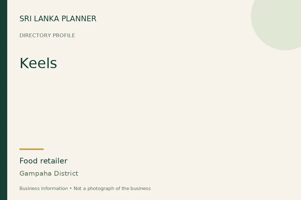 Directory cover for Keels in Gampaha District, Sri Lanka