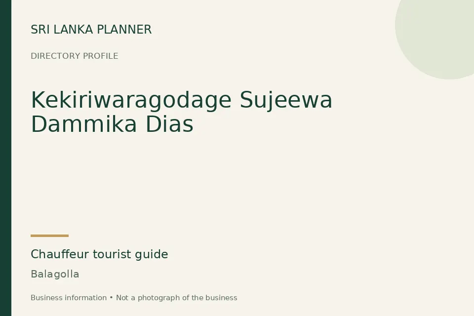 Directory cover for Kekiriwaragodage Sujeewa Dammika Dias in Balagolla, Sri Lanka