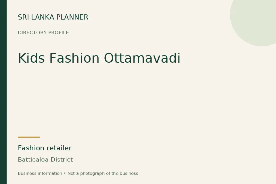 Directory cover for Kids Fashion Ottamavadi in Batticaloa District, Sri Lanka