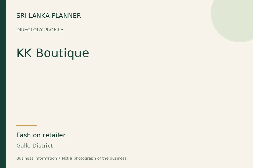 Directory cover for KK Boutique in Galle District, Sri Lanka
