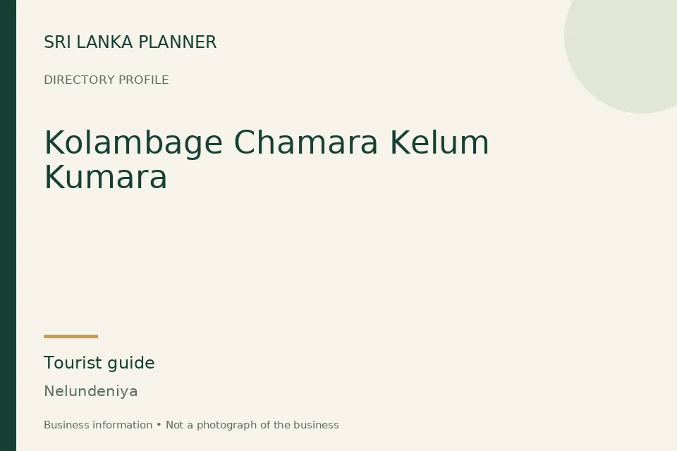 Directory cover for Kolambage Chamara Kelum Kumara in Nelundeniya, Sri Lanka