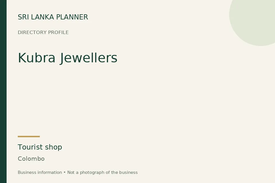 Directory cover for Kubra Jewellers in Colombo, Sri Lanka