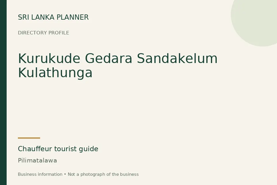 Directory cover for Kurukude Gedara Sandakelum Kulathunga in Pilimatalawa, Sri Lanka