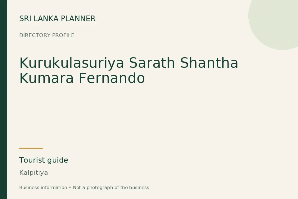 Directory cover for Kurukulasuriya Sarath Shantha Kumara Fernando in Kalpitiya, Sri Lanka