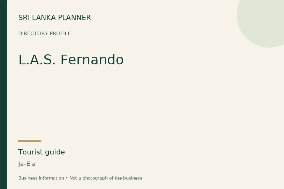 Directory cover for L.A.S. Fernando in Ja-Ela, Sri Lanka
