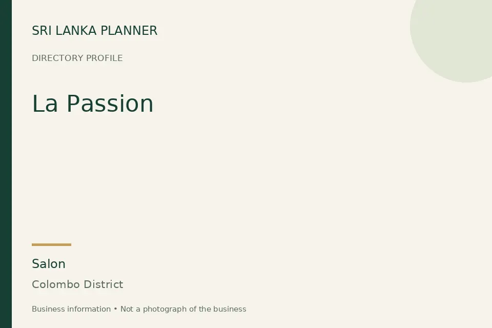 Directory cover for La Passion in Colombo District, Sri Lanka