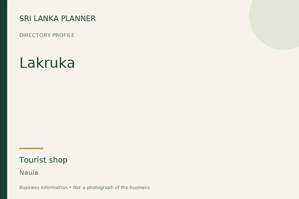 Directory cover for Lakruka in Naula, Sri Lanka