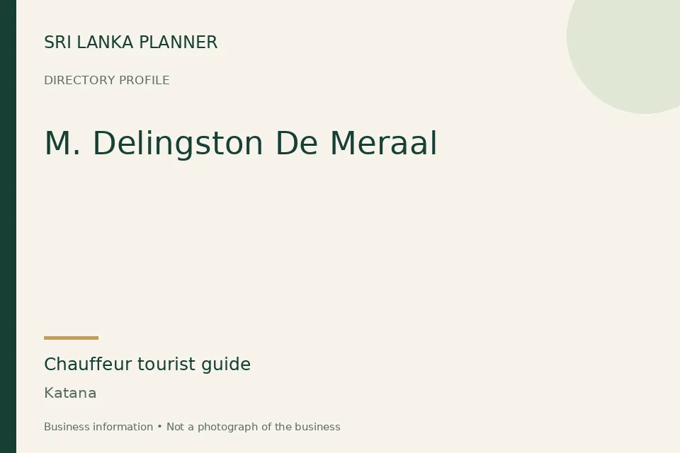 Directory cover for M. Delingston De Meraal in Katana, Sri Lanka