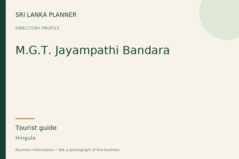 Directory cover for M.G.T. Jayampathi Bandara in Hingula, Sri Lanka
