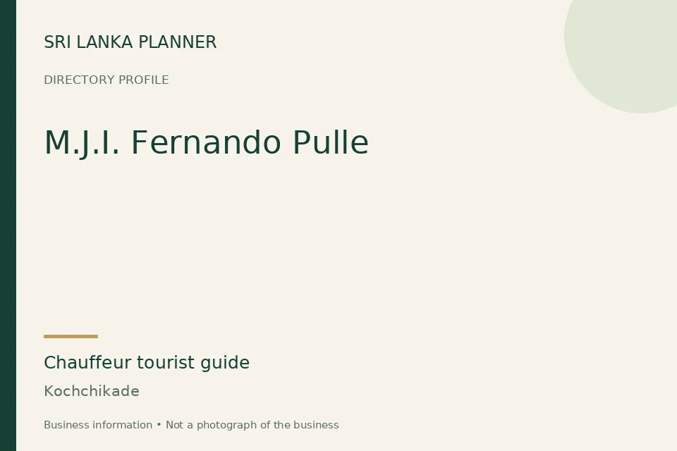Directory cover for M.J.I. Fernando Pulle in Kochchikade, Sri Lanka