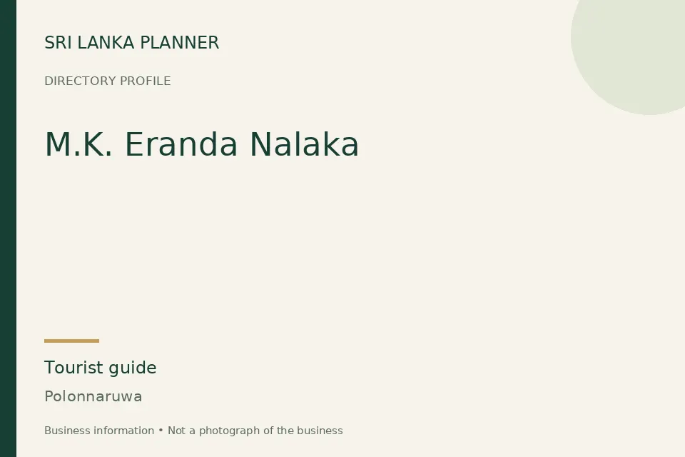Directory cover for M.K. Eranda Nalaka in Polonnaruwa, Sri Lanka